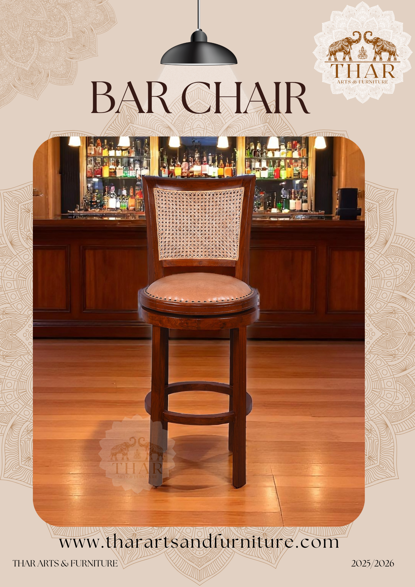 Thar Arts And Furniture - Cane Patio Bar Chair