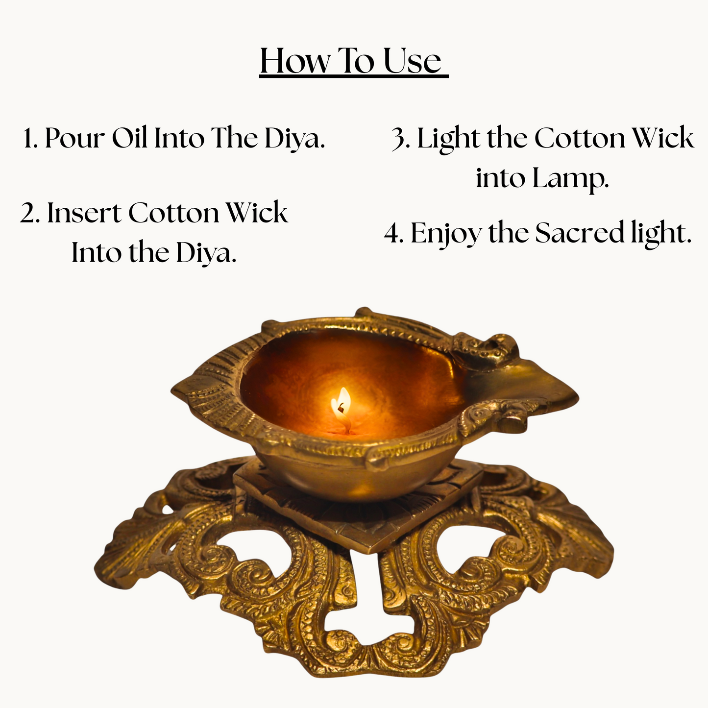 Thar Arts & Furniture- Brass Diya with Jali Base