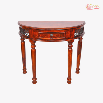 Semi Circle Shaped Wooden Console Table