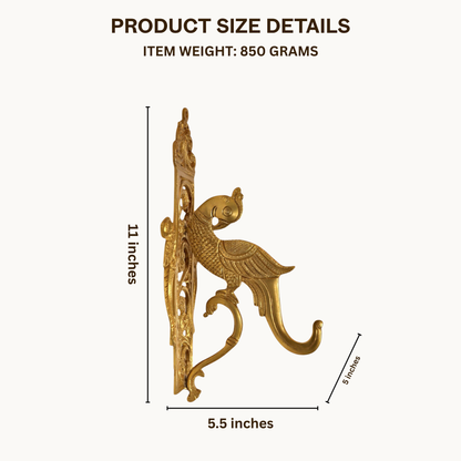 Thar Arts And Furniture -Brass Wall Hanging Parrot Bracket