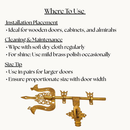 Thar Arts And Furniture - Brass Manichithra Main Door Lock