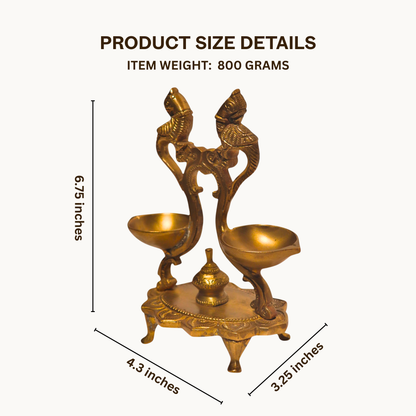 Thar Arts And Furniture - Brass Hanging Twin Bird Lamp