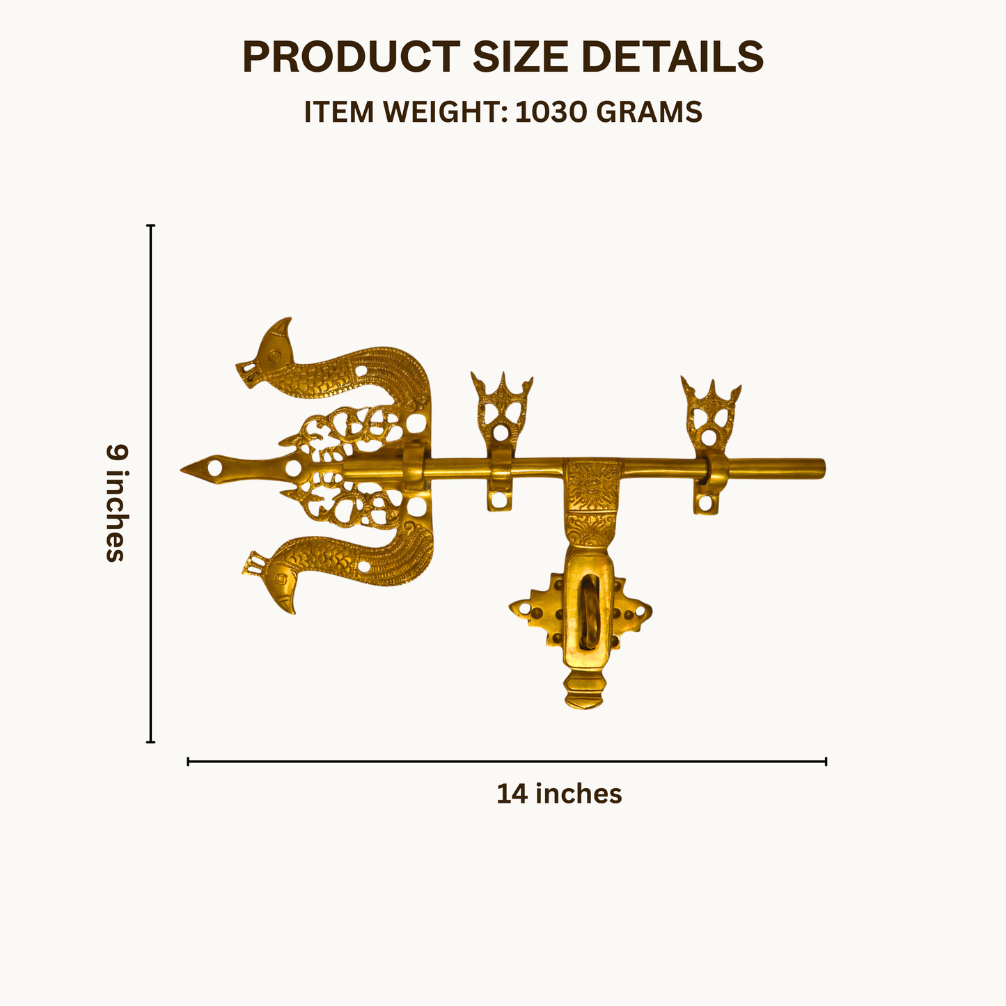 Thar Arts And Furniture - Brass Manichithra Main Door Lock