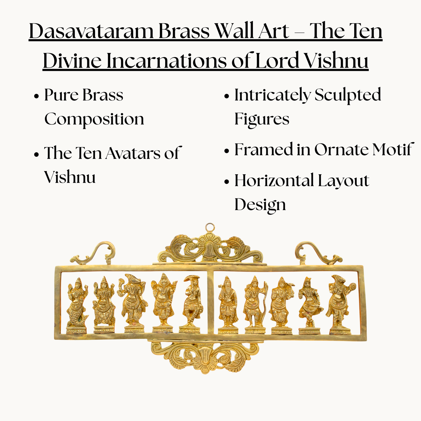 Brass Dashavatar Wall Hanging – The Ten Incarnations of Vishnu | Thar Arts & Furniture