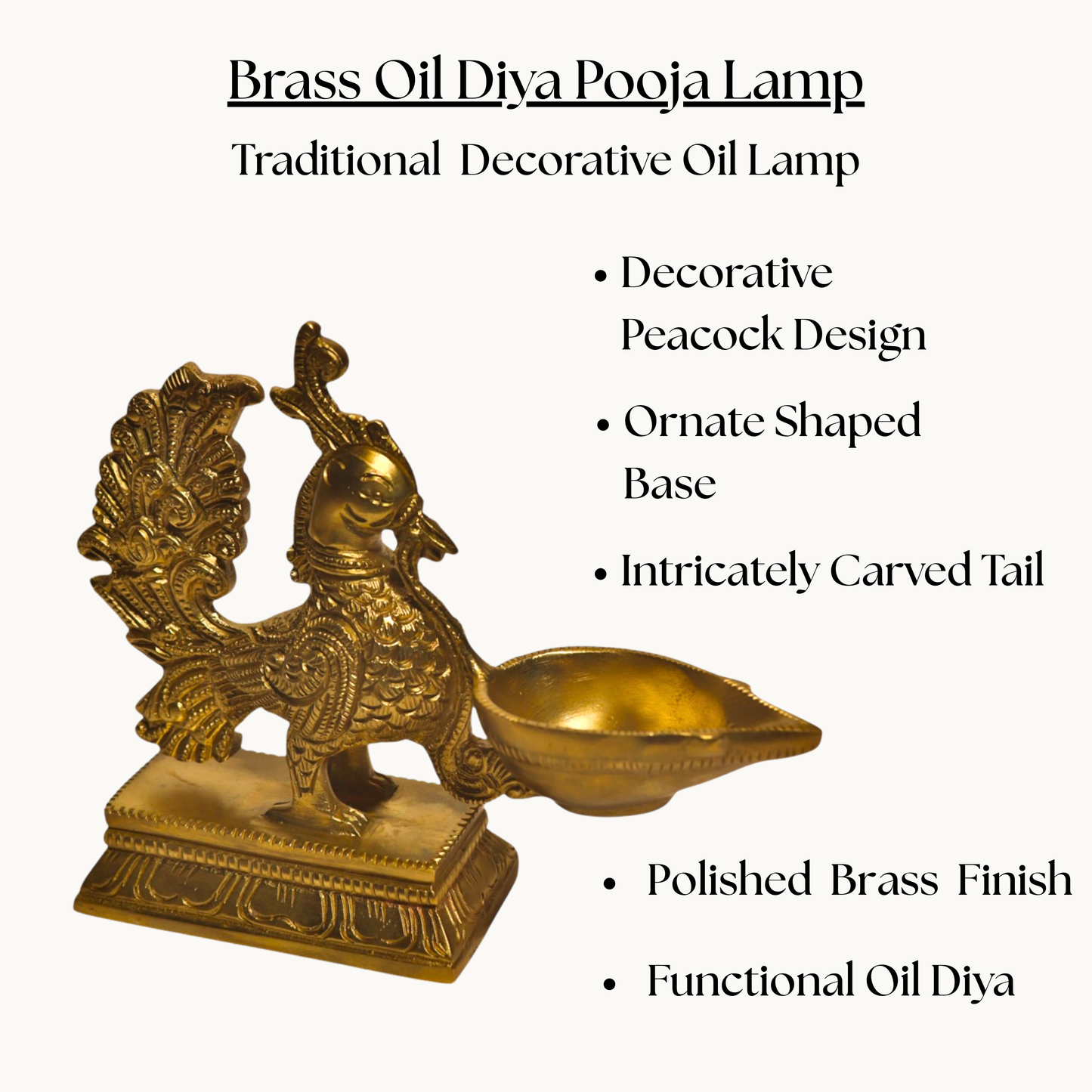 Thar Arts And Furniture - Brass Bird Diya With Thick Base