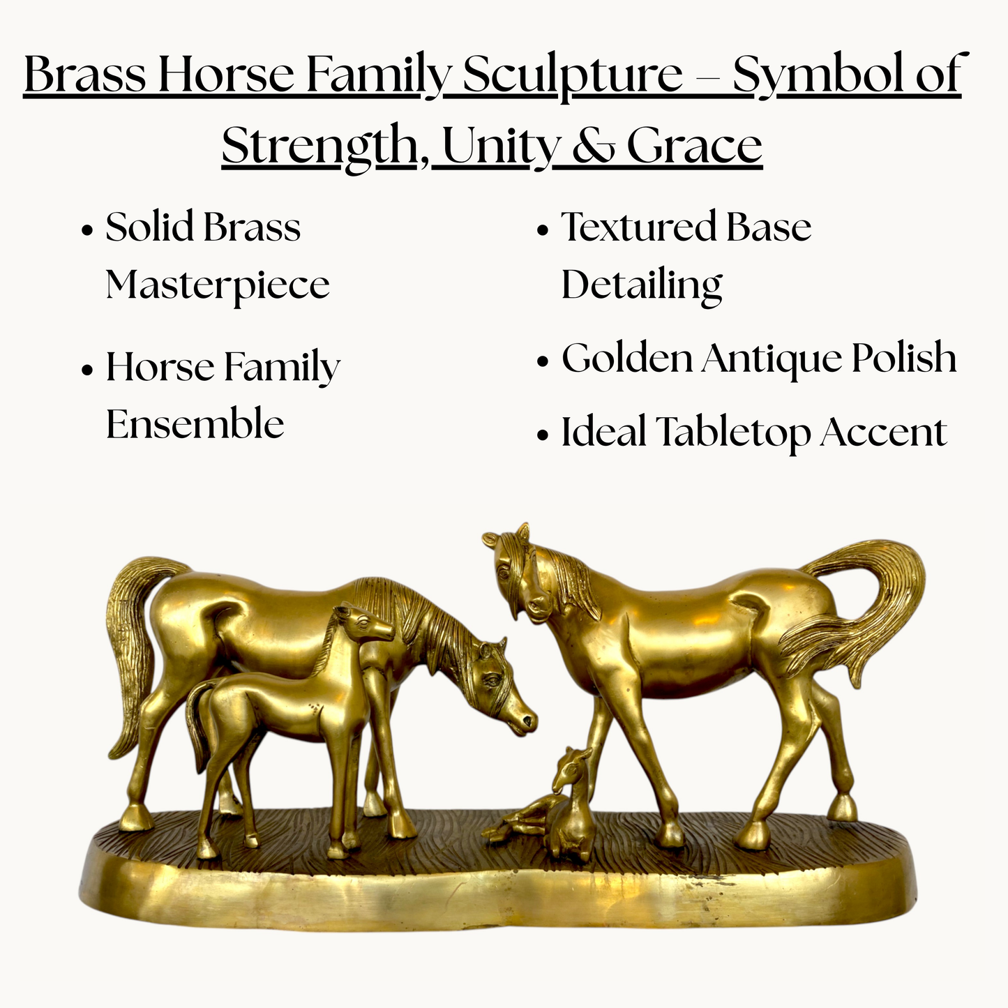 Thar Arts And Furniture - Brass Horse Family Statue