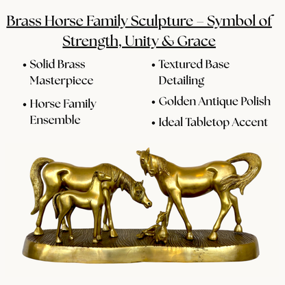 Thar Arts And Furniture - Brass Horse Family Statue