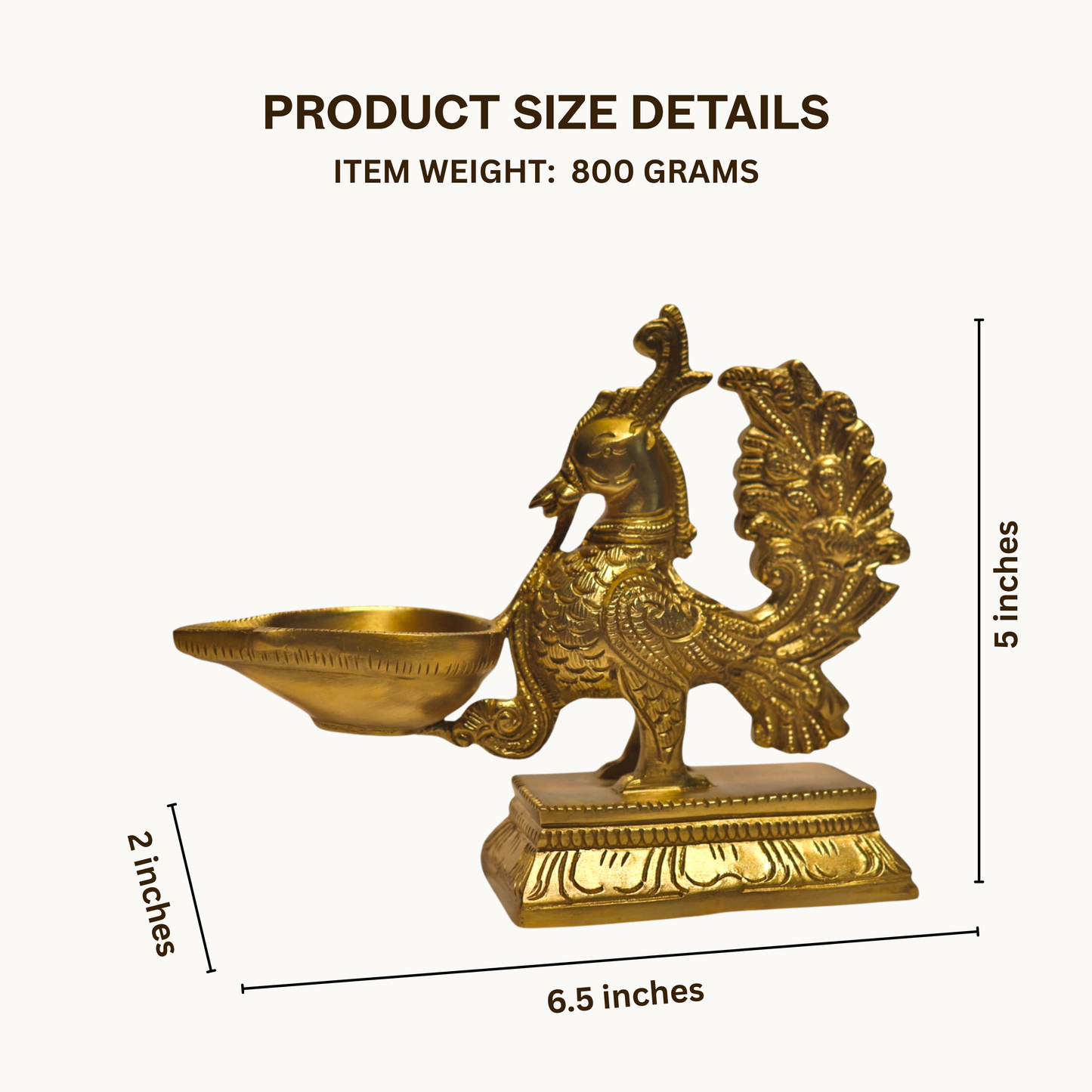 Thar Arts And Furniture - Brass Bird Diya With Thick Base