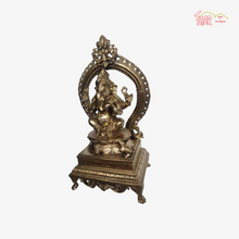 Bronze God Yellow Colour Ganesha Prabhawali