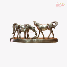 Brass Horse Family Statue