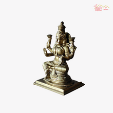 Bronze Goddess Saraswati Sitting On Sq. Base