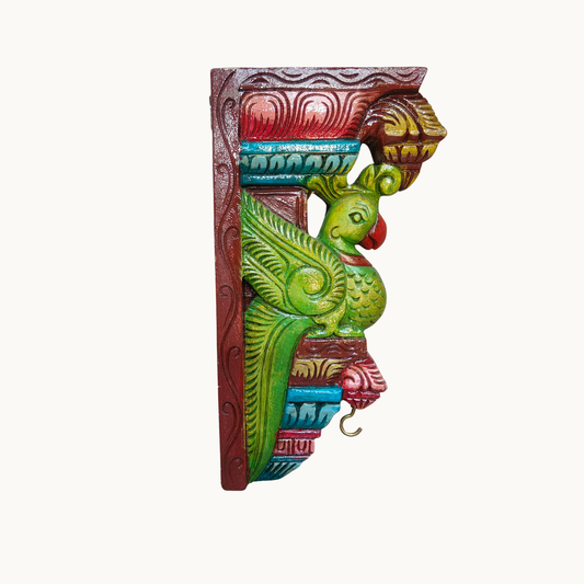 12″ Painted Wooden Bracket – Hand-Painted Decorative Wall Shelf