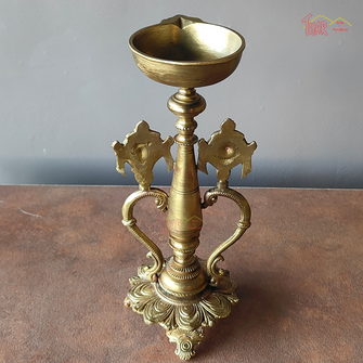 Brass Shankh Chakraha Lamp