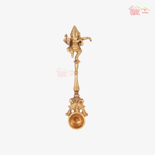 Brass Hawan Spoon with Ganesha