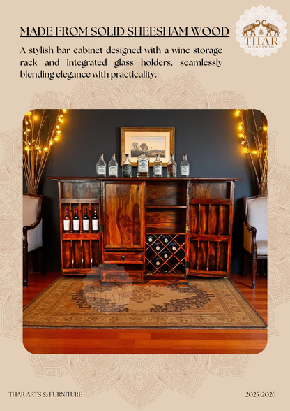 Thar Arts And Furniture - Sheesham Wood  Bar Cabinet
