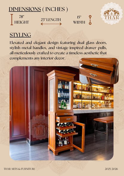 Thar Arts And Furniture - Teak Wood Bar Cabinet