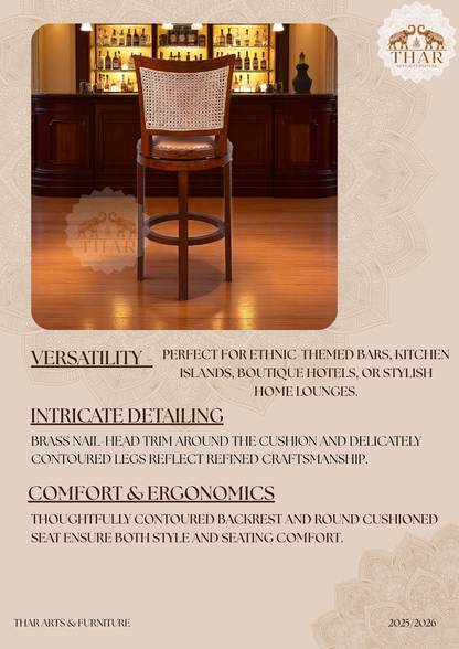 Thar Arts And Furniture - Cane Patio Bar Chair