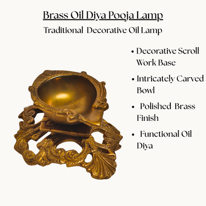 Thar Arts & Furniture- Brass Diya with Jali Base
