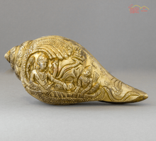 Brass Shankh With Vishnu Lakshmi