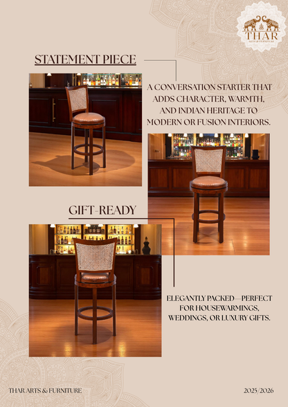 Thar Arts And Furniture - Cane Patio Bar Chair