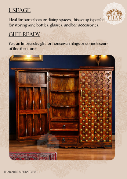Thar Arts And Furniture -  Sheesham Bar Cabinet