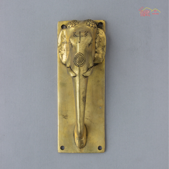 Elephant Design Brass Door Handle