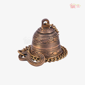 Brass Decorative Wall Hanging Bell With Chain & Hook