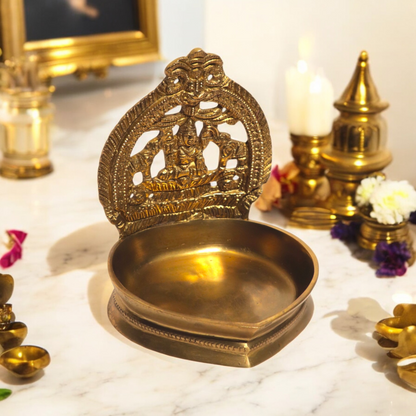 Thar Arts And Furniture - Brass Gaja Lakshmi Diya