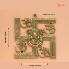 Brass Om Swastik Ganesha Wall Hanging Symbol