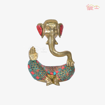 Brass Trunk Abstract Idol Of Ganesha