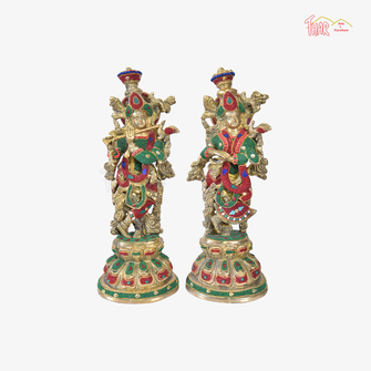 Brass Pair Of Radha Krishna