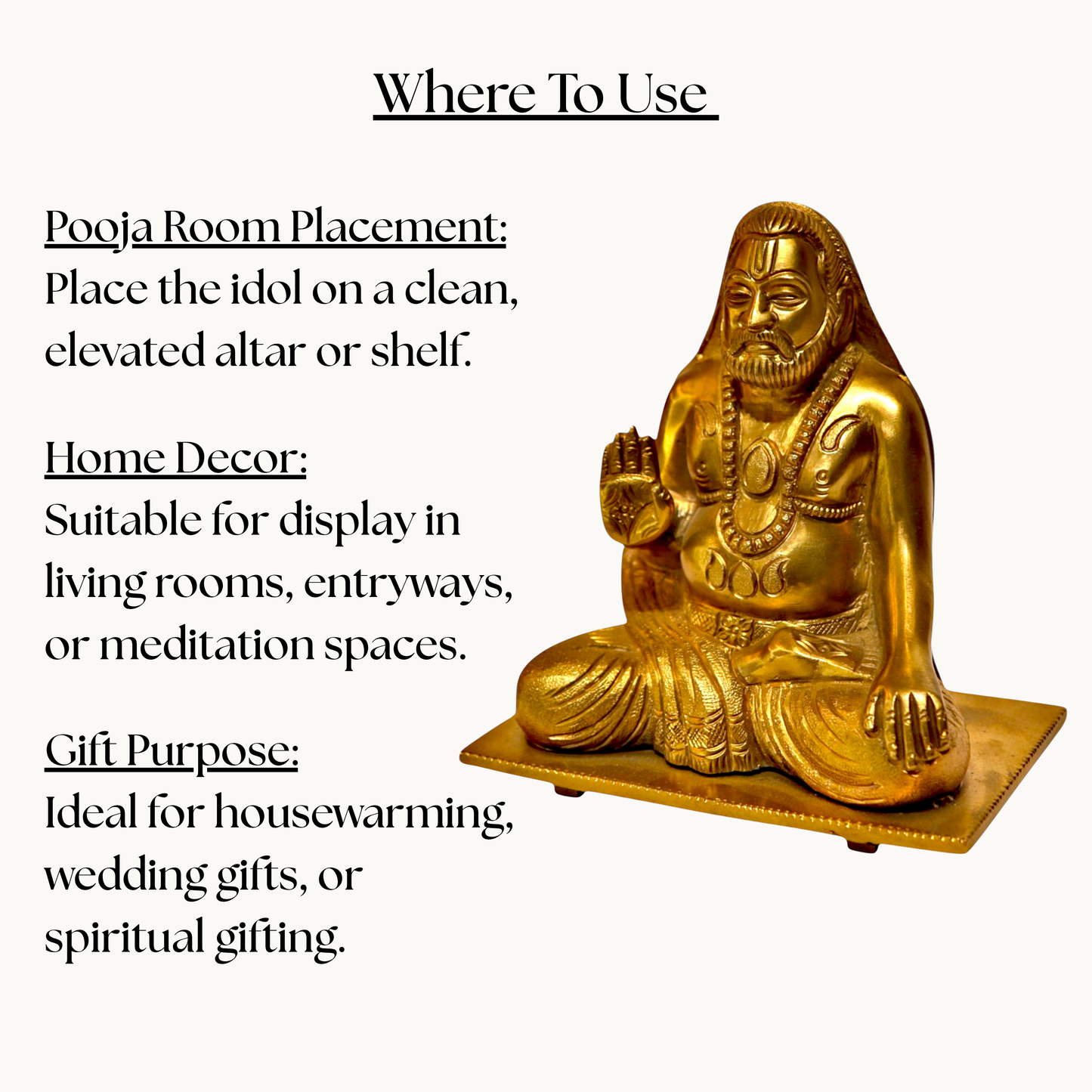 Thar Arts And Furniture - Bronze Raghvendra Statue