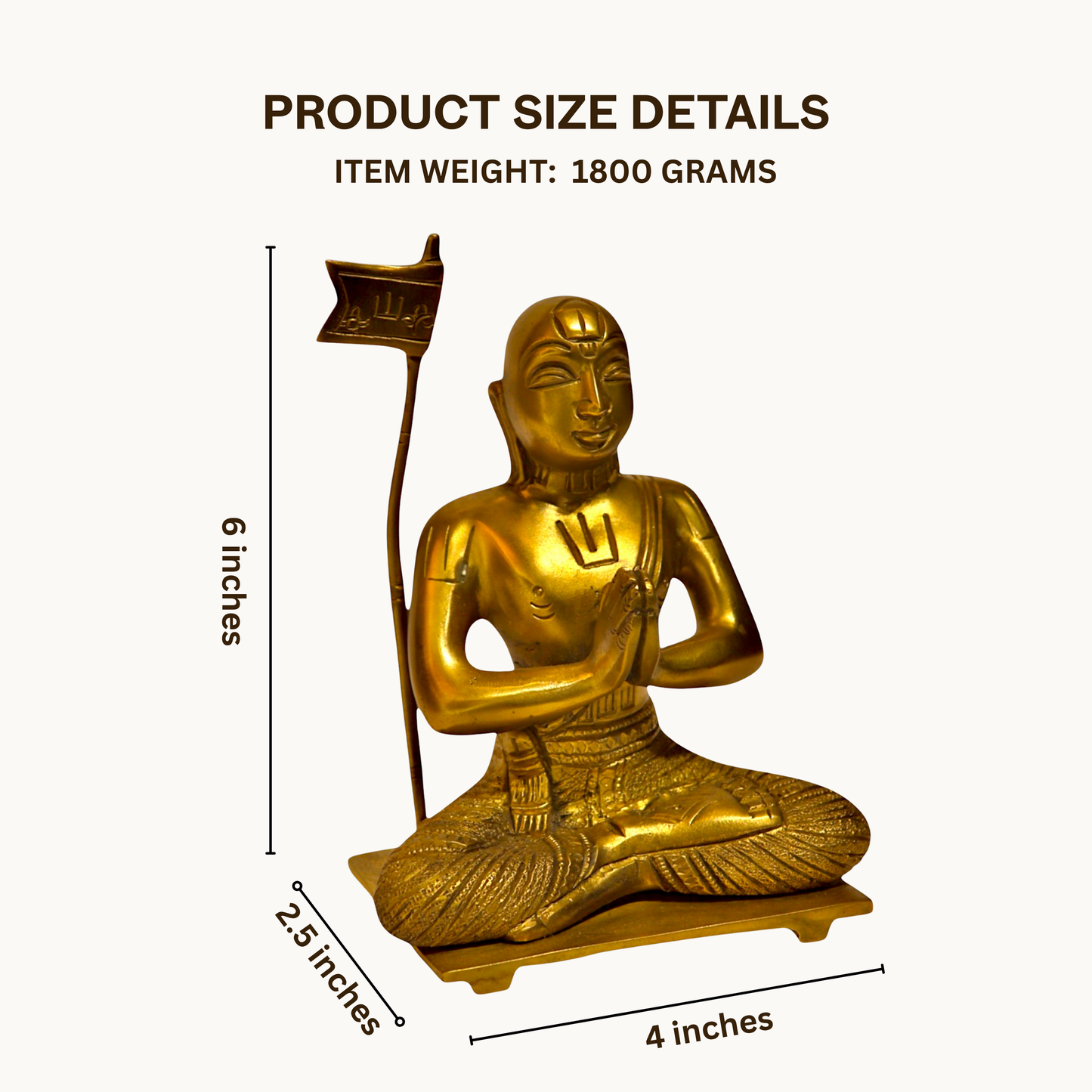 Thar Arts And Furniture - Ramanuja Brass Idol