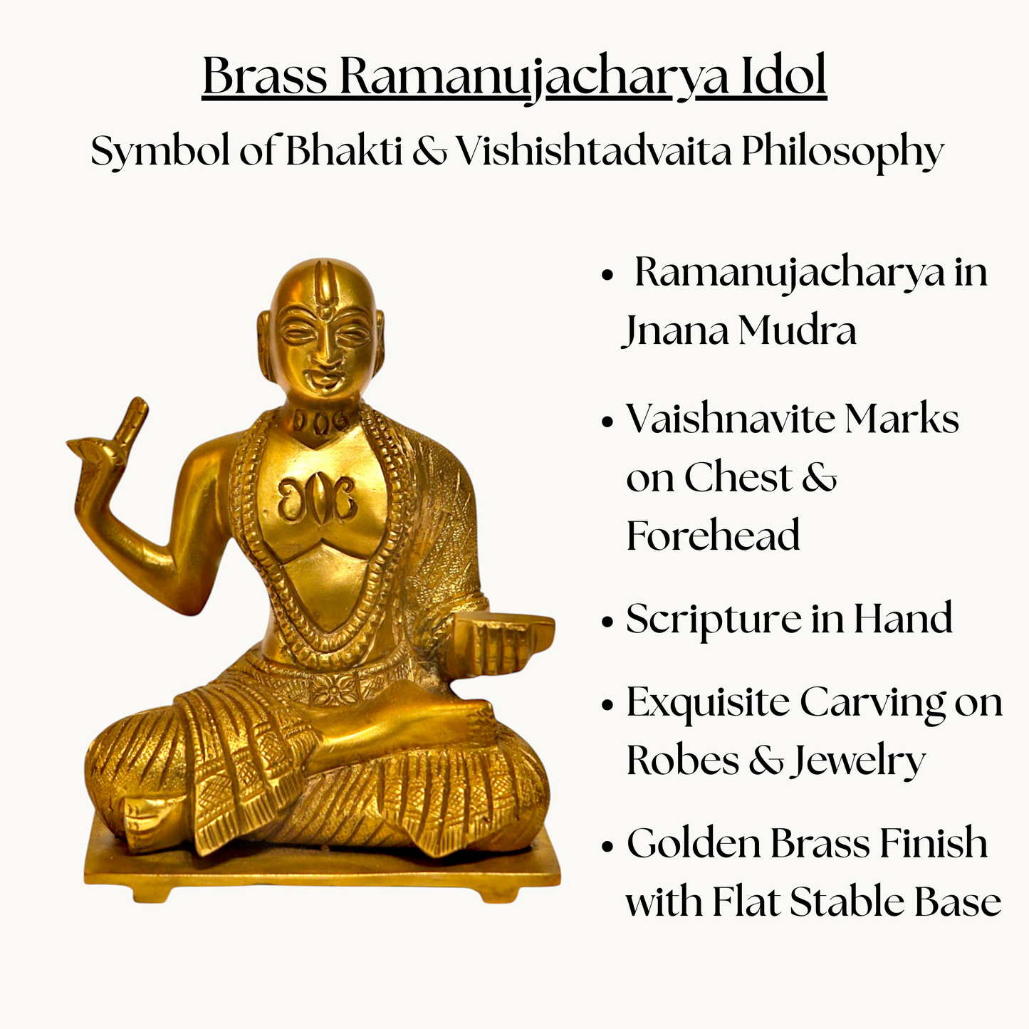 Thar Arts And Furniture - Madhvacharya Brass Idol