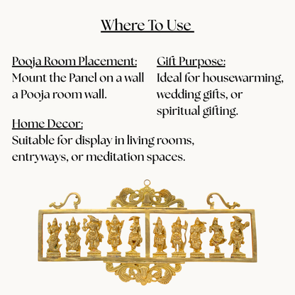 Brass Dashavatar Wall Hanging – The Ten Incarnations of Vishnu | Thar Arts & Furniture