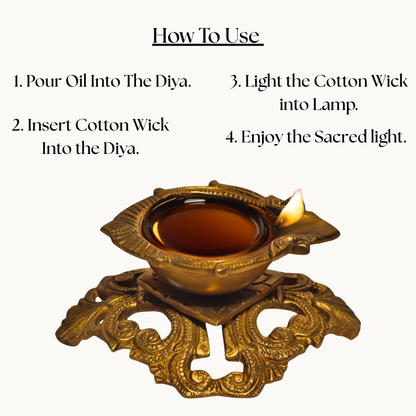 Thar Arts & Furniture- Brass Diya with Jali Base