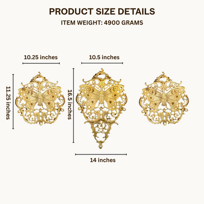 Thar Arts And Furniture - Brass Butterfly Wall Panel Set of Three