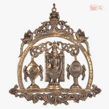 Brass Balaji Idol With Shankh Chakra Wall Hanging