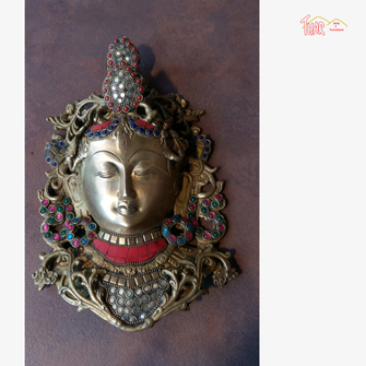 Brass Tara Devi Mask Wall Hanging