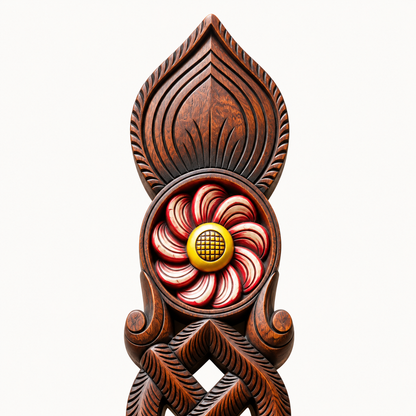 Handcrafted Wooden Aapakoodu Ladle Stand | Traditional Wall-Mounted Kitchen Decor