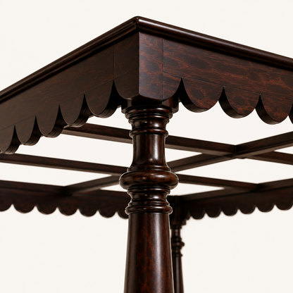 Solid Sheesham Wood Four Poster Bed – Classic Canopy Design