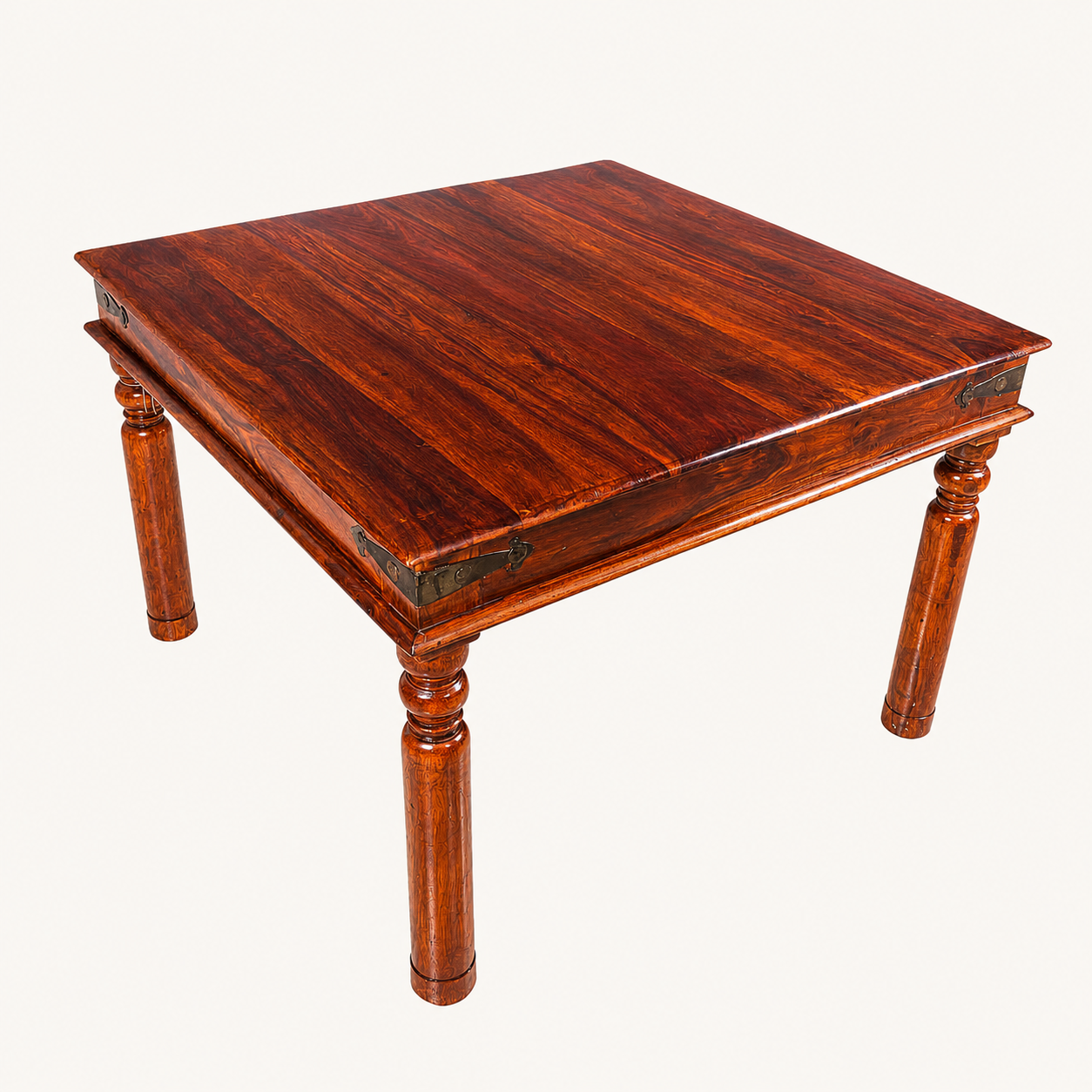Solid Sheesham Wood Dining Table Set – 4 Seater | Classic Turned-Leg Design