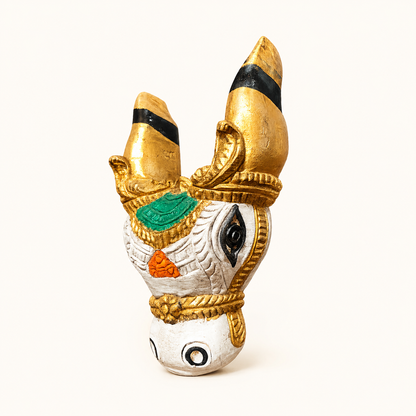 Neel Nandi Mukha Mask – Handcrafted Tribal Guardian Wall Art