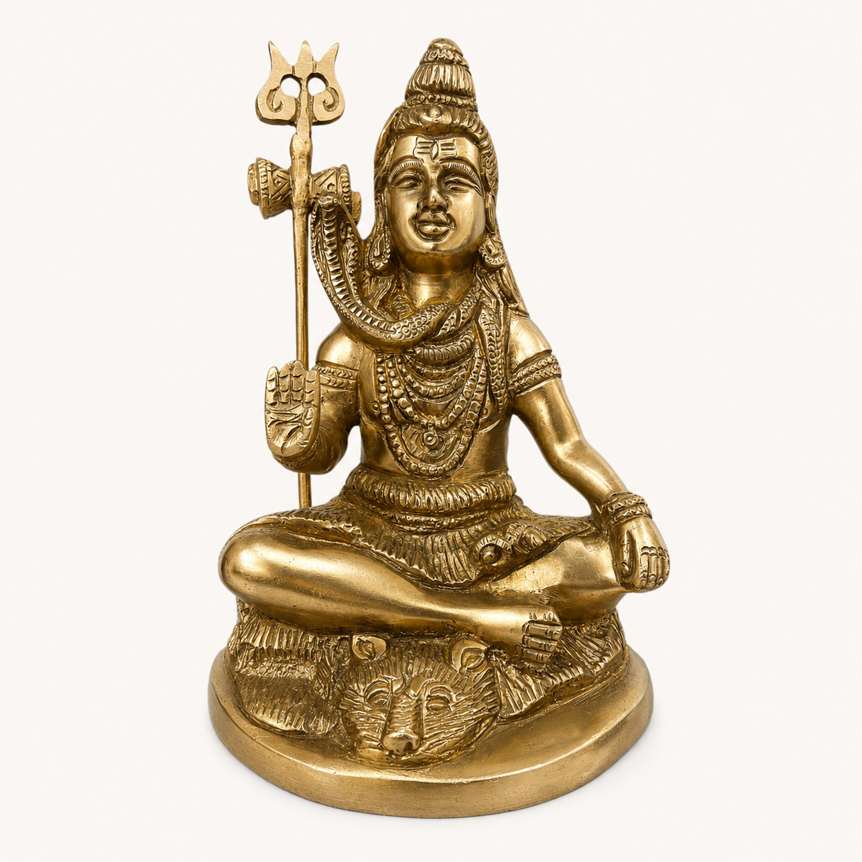Brass Lord Shiva Idol for Home Temple | Handcrafted Mahadev Statue | Thar Arts & Furniture