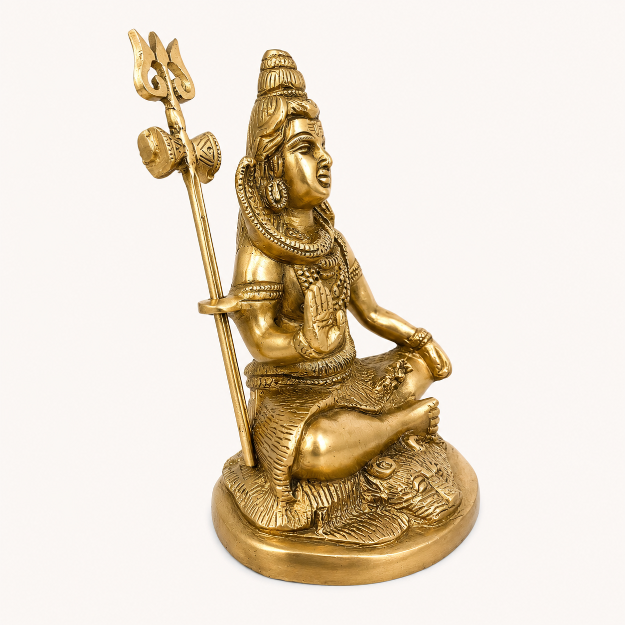 Brass Lord Shiva Idol for Home Temple | Handcrafted Mahadev Statue | Thar Arts & Furniture