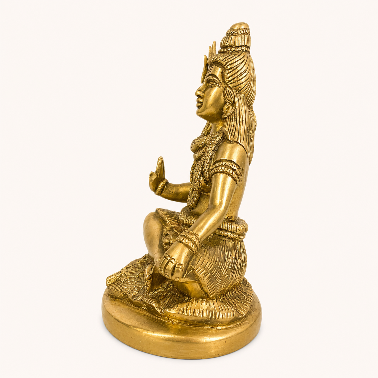 Brass Lord Shiva Idol for Home Temple | Handcrafted Mahadev Statue | Thar Arts & Furniture