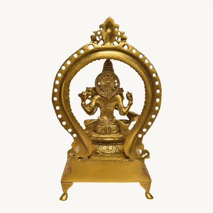 Handcrafted Brass Saraswati Idol with Arch | Premium Solid Brass Goddess Statue for Home Temple