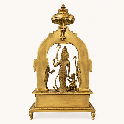 Handcrafted Brass Ram Darbar Idol | Premium Solid Brass Rama Sita Lakshmana Hanuman Statue