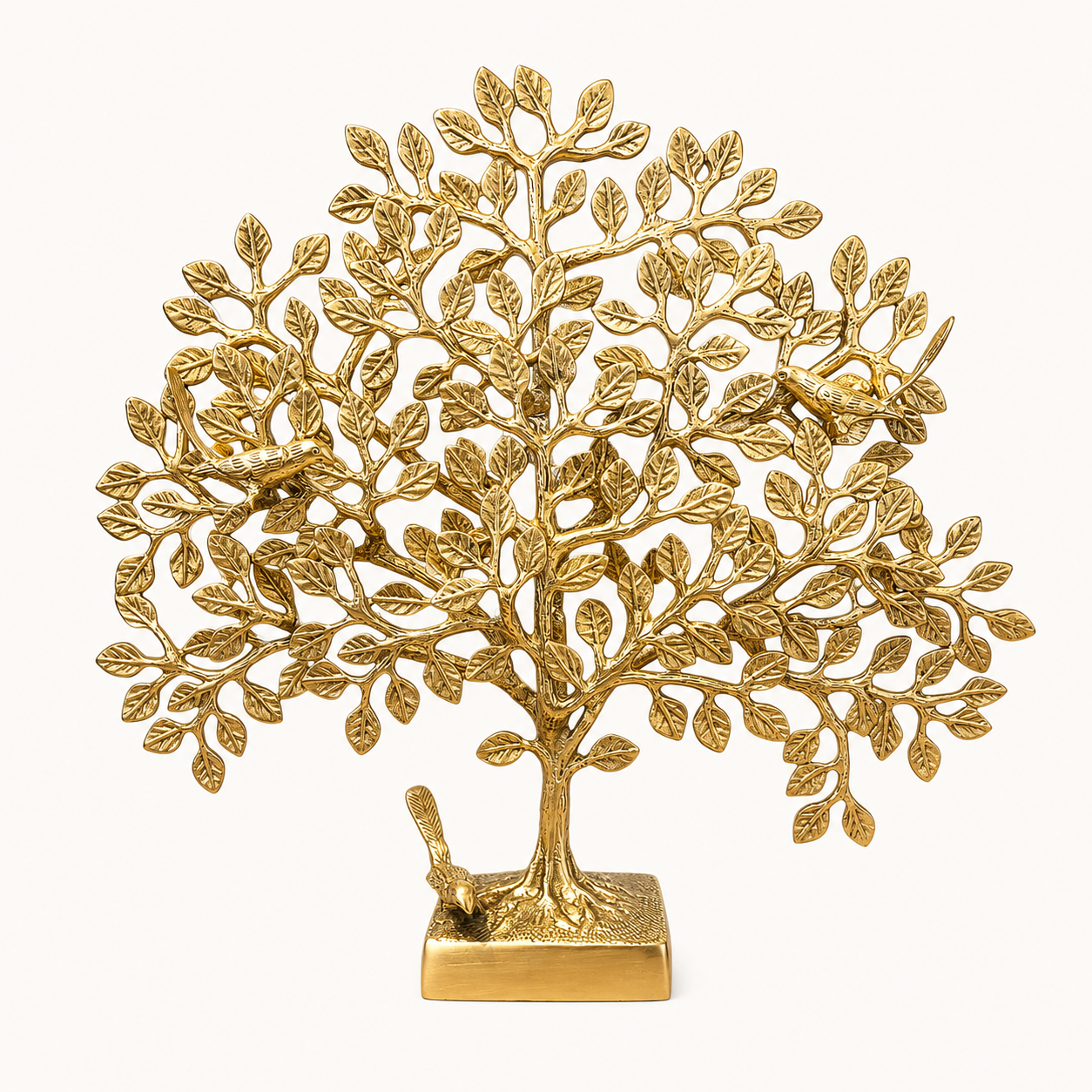 Handcrafted Brass Tree with Birds Decorative Showpiece | Luxury Home Décor Accent