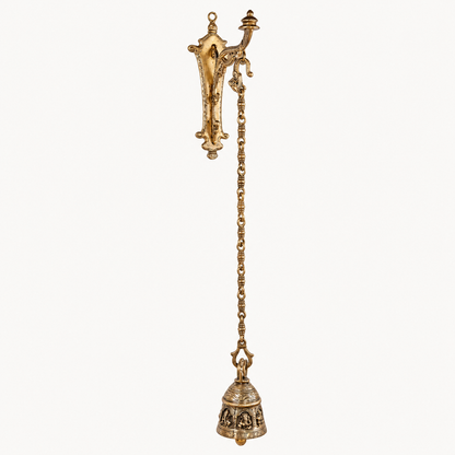 Handcrafted Brass Temple Bell with Ganesha Motif